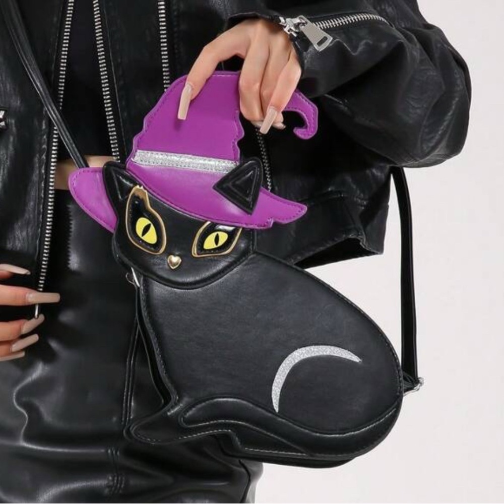 Black Cat Witch Hat Shoulder Bag crossbody NWT​ - Picture 3 of 7